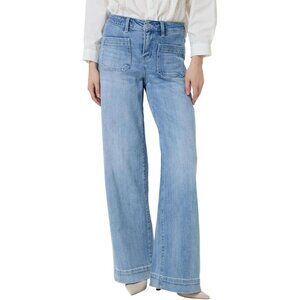 Women Jeans Wide Leg High Rise Stretchy Loose Baggy Casual Trousers